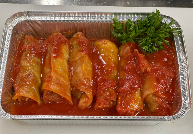 Traditional cabbage rolls with tomato sauce for catering